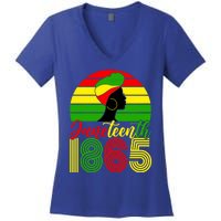 Juneteenth Freedom 1865 Black History African Mother's Day Cute Gift Women's V-Neck T-Shirt