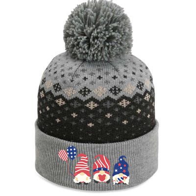 July Fourth 4th Of July Gnome Fireworks Funny Cool Gift The Baniff Cuffed Pom Beanie