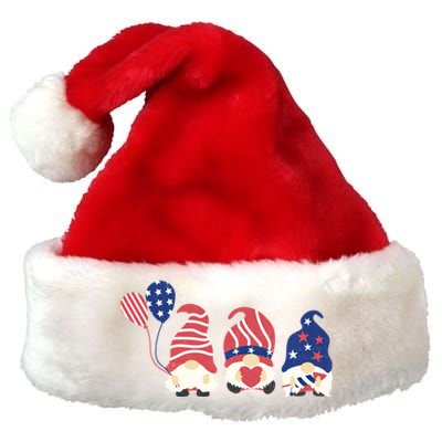 July Fourth 4th Of July Gnome Fireworks Funny Cool Gift Premium Christmas Santa Hat