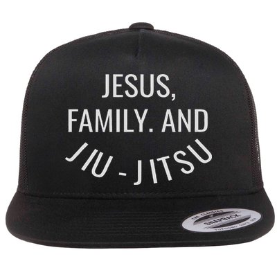 Jesus Family And Jiu Jitsu Brazilian Jiu Jitsu Flat Bill Trucker Hat
