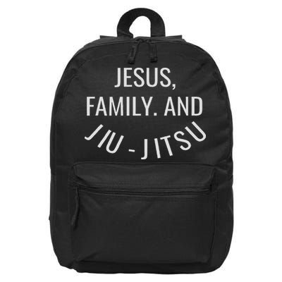 Jesus Family And Jiu Jitsu Brazilian Jiu Jitsu 16 in Basic Backpack