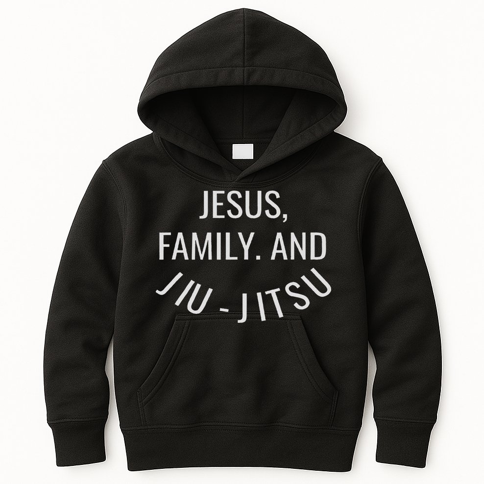 Jesus Family And Jiu Jitsu Brazilian Jiu Jitsu Kids Hoodie