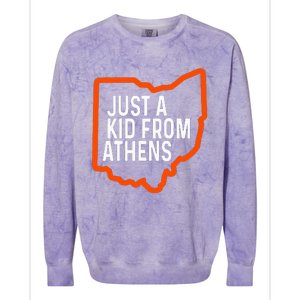 Just From Athens Ohio Cincinnati Burroh Orange Black Colorblast Crewneck Sweatshirt