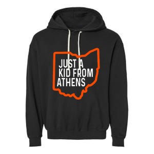 Just From Athens Ohio Cincinnati Burroh Orange Black Garment-Dyed Fleece Hoodie