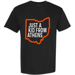 Just From Athens Ohio Cincinnati Burroh Orange Black Garment-Dyed Heavyweight T-Shirt