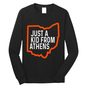 Just From Athens Ohio Cincinnati Burroh Orange Black Long Sleeve Shirt