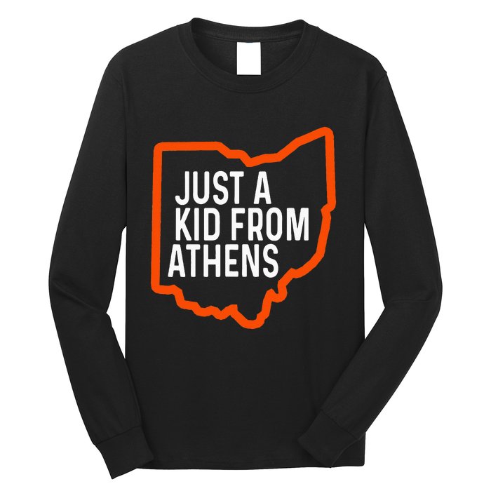 Just From Athens Ohio Cincinnati Burroh Orange Black Long Sleeve Shirt