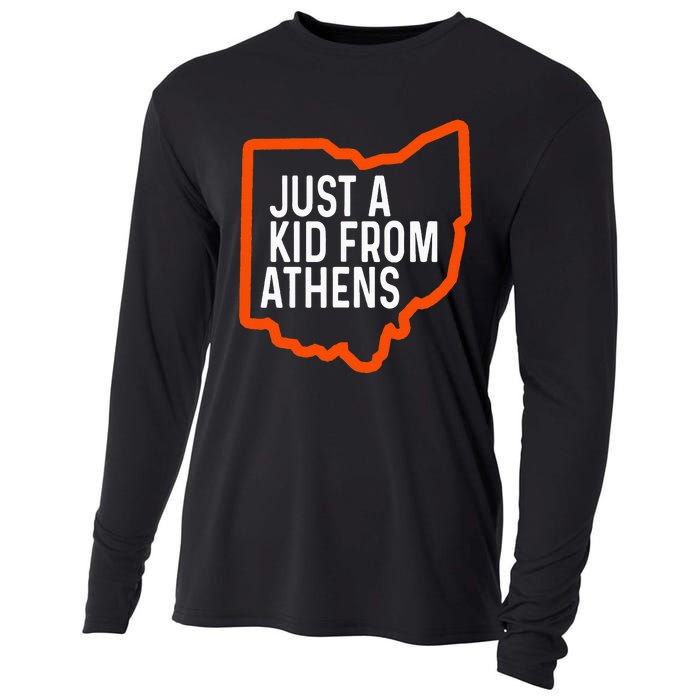 Just From Athens Ohio Cincinnati Burroh Orange Black Cooling Performance Long Sleeve Crew