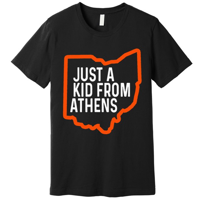 Just From Athens Ohio Cincinnati Burroh Orange Black Premium T-Shirt