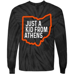 Just From Athens Ohio Cincinnati Burroh Orange Black Tie-Dye Long Sleeve Shirt