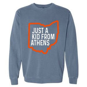 Just From Athens Ohio Cincinnati Burroh Orange Black Garment-Dyed Sweatshirt