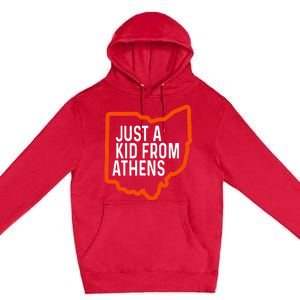 Just From Athens Ohio Cincinnati Burroh Orange Black Premium Pullover Hoodie