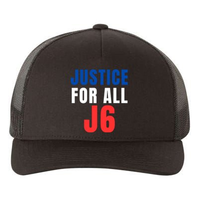 Justice For All J6 Red White And Blue, First Amendment, Freedom Yupoong Adult 5-Panel Trucker Hat