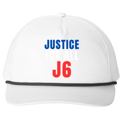 Justice For All J6 Red White And Blue, First Amendment, Freedom Snapback Five-Panel Rope Hat