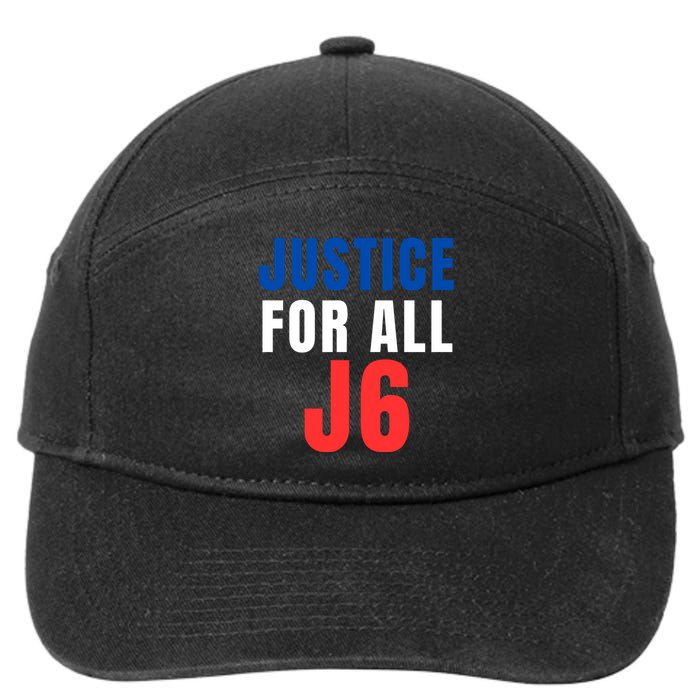 Justice For All J6 Red White And Blue, First Amendment, Freedom 7-Panel Snapback Hat