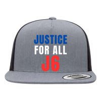 Justice For All J6 Red White And Blue, First Amendment, Freedom Flat Bill Trucker Hat