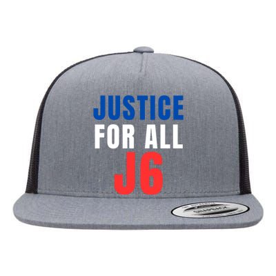 Justice For All J6 Red White And Blue, First Amendment, Freedom Flat Bill Trucker Hat