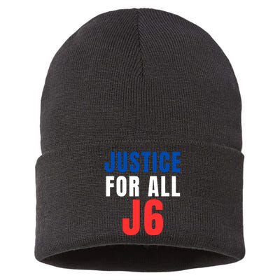 Justice For All J6 Red White And Blue, First Amendment, Freedom Sustainable Knit Beanie