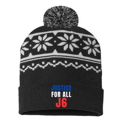 Justice For All J6 Red White And Blue, First Amendment, Freedom USA-Made Snowflake Beanie