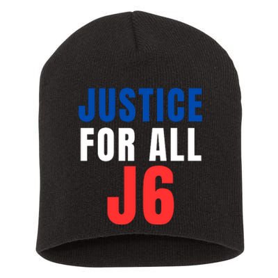 Justice For All J6 Red White And Blue, First Amendment, Freedom Short Acrylic Beanie