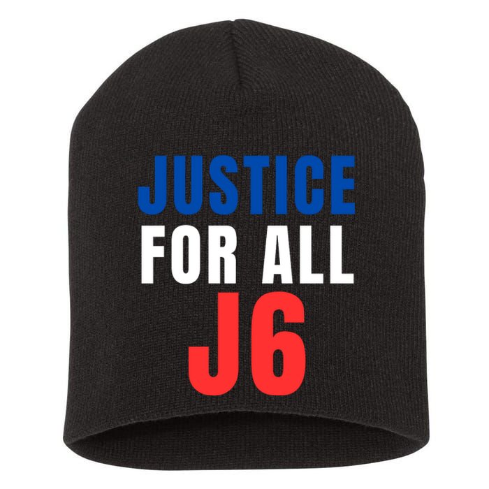 Justice For All J6 Red White And Blue, First Amendment, Freedom Short Acrylic Beanie