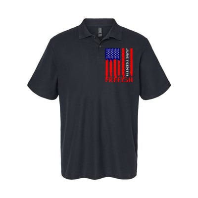 Juneteenth Freeish American Flag Softstyle Adult Sport Polo