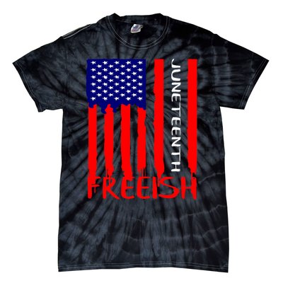 Juneteenth Freeish American Flag Tie-Dye T-Shirt