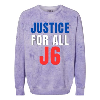 Justice For All J6, Red White And Blue, First Amendment, Freedom Colorblast Crewneck Sweatshirt