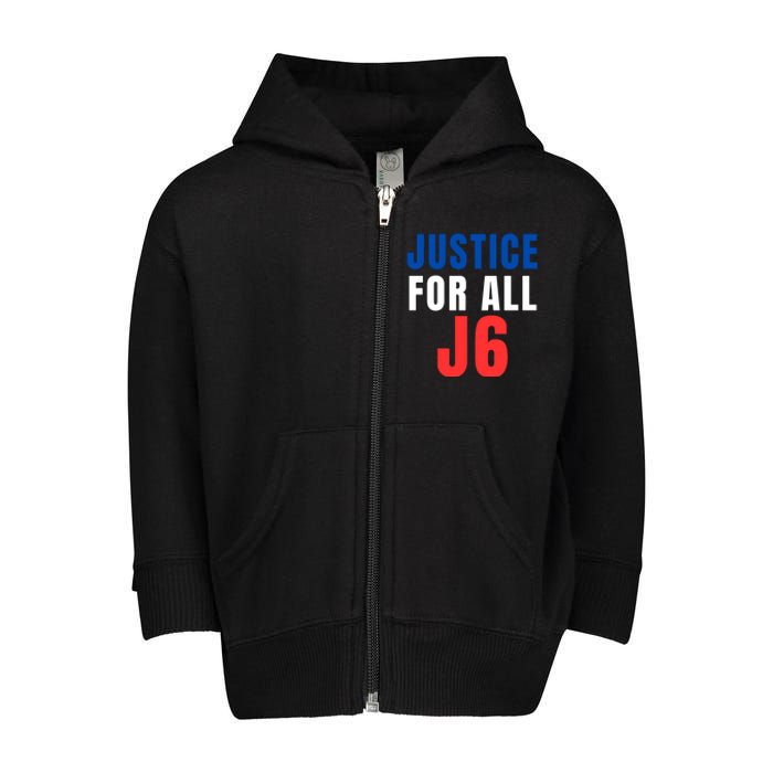 Justice For All J6, Red White And Blue, First Amendment, Freedom Toddler Zip Fleece Hoodie