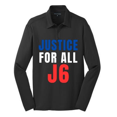 Justice For All J6, Red White And Blue, First Amendment, Freedom Silk Touch Performance Long Sleeve Polo