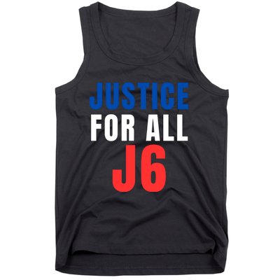 Justice For All J6, Red White And Blue, First Amendment, Freedom Tank Top