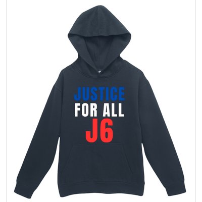 Justice For All J6, Red White And Blue, First Amendment, Freedom Urban Pullover Hoodie