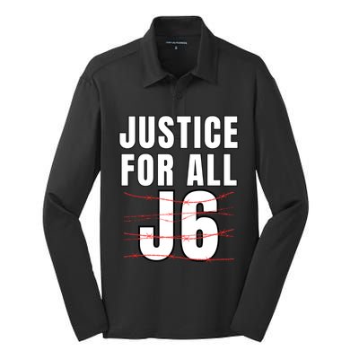 Justice For All J6, First Amendment, J6, Freedom Silk Touch Performance Long Sleeve Polo