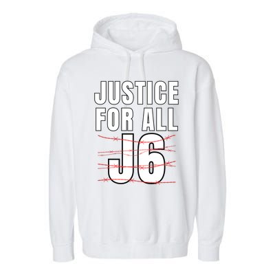 Justice For All J6, First Amendment, J6, Freedom Garment-Dyed Fleece Hoodie