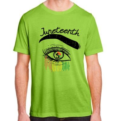 Juneteenth Flag African Eye June 19th Black Pride Women Gift Adult ChromaSoft Performance T-Shirt