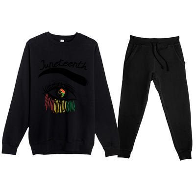 Juneteenth Flag African Eye June 19th Black Pride Women Gift Premium Crewneck Sweatsuit Set