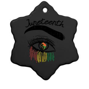 Juneteenth Flag African Eye June 19th Black Pride Women Gift Ceramic Star Ornament