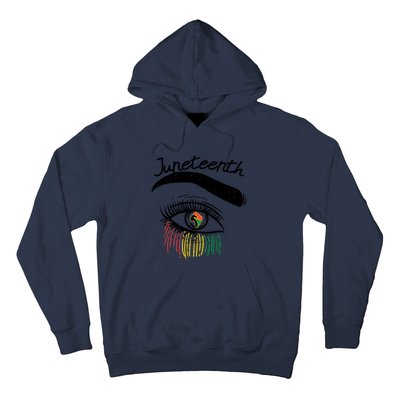 Juneteenth Flag African Eye June 19th Black Pride Women Gift Hoodie