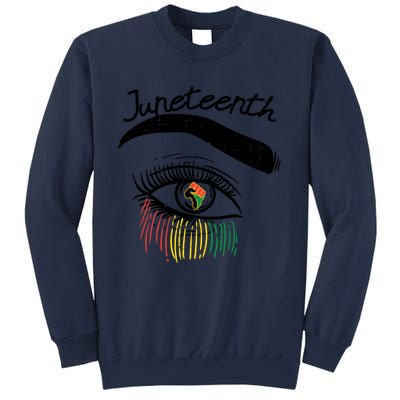 Juneteenth Flag African Eye June 19th Black Pride Women Gift Sweatshirt