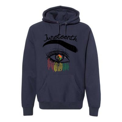 Juneteenth Flag African Eye June 19th Black Pride Women Gift Premium Hoodie