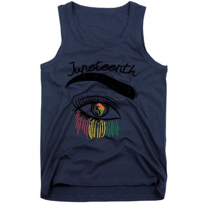 Juneteenth Flag African Eye June 19th Black Pride Women Gift Tank Top