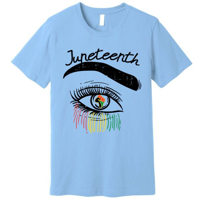 Juneteenth Flag African Eye June 19th Black Pride Women Gift Premium T-Shirt