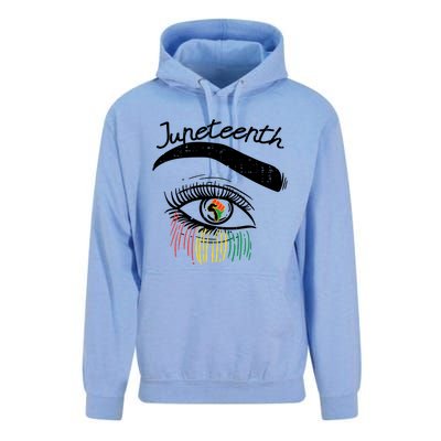 Juneteenth Flag African Eye June 19th Black Pride Women Gift Unisex Surf Hoodie