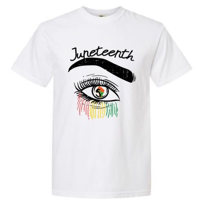 Juneteenth Flag African Eye June 19th Black Pride Women Gift Garment-Dyed Heavyweight T-Shirt