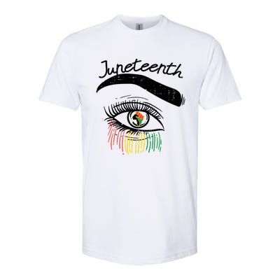 Juneteenth Flag African Eye June 19th Black Pride Women Gift Softstyle CVC T-Shirt