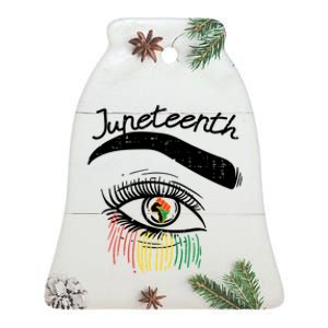 Juneteenth Flag African Eye June 19th Black Pride Women Gift Ceramic Bell Ornament