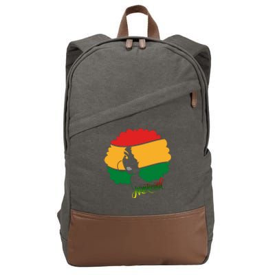 Juneteenth Female Afro African American Cotton Canvas Backpack