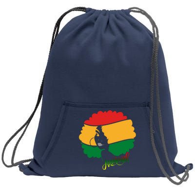 Juneteenth Female Afro African American Sweatshirt Cinch Pack Bag