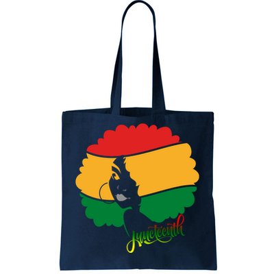 Juneteenth Female Afro African American Tote Bag