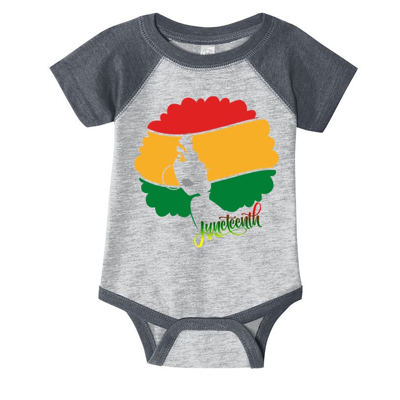 Juneteenth Female Afro African American Infant Baby Jersey Bodysuit